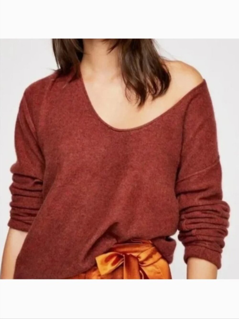 Free People "Forever Cashmere" Pullover in Rust \\ Size XS // Cropped